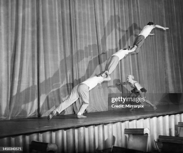 The Botonds, an acrobatic act at the London Palladium. SP 19/8/1951.