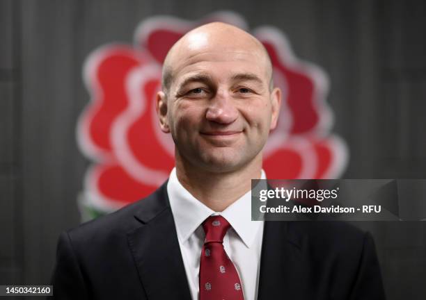 Steve Borthwick poses for a photo after being announced as the new England Rugby Men's Head Coach at Twickenham Stadium on December 19, 2022 in...