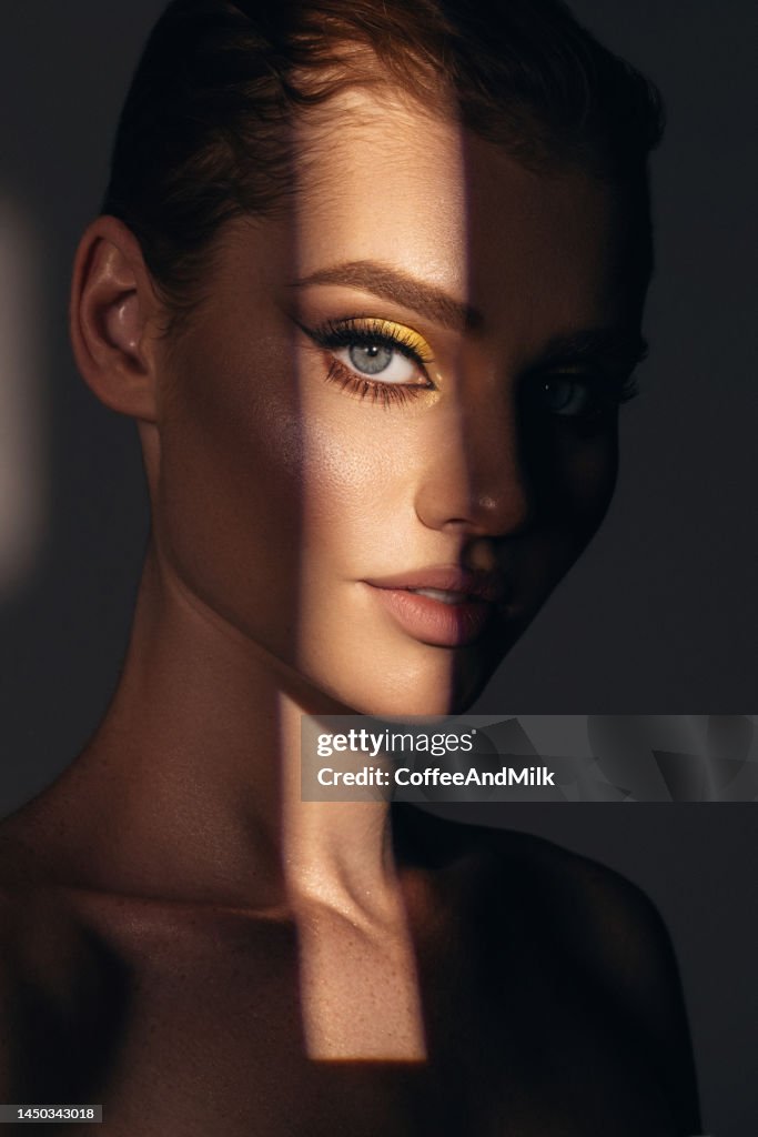 Beautiful woman with bright make-up