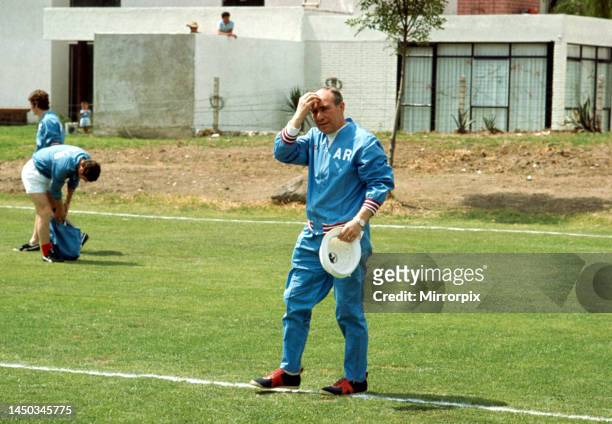 England manager Alf Ramsey during a training session with the England team at Reforma Club in Mexico prior to the 1970 World cup tournament in...