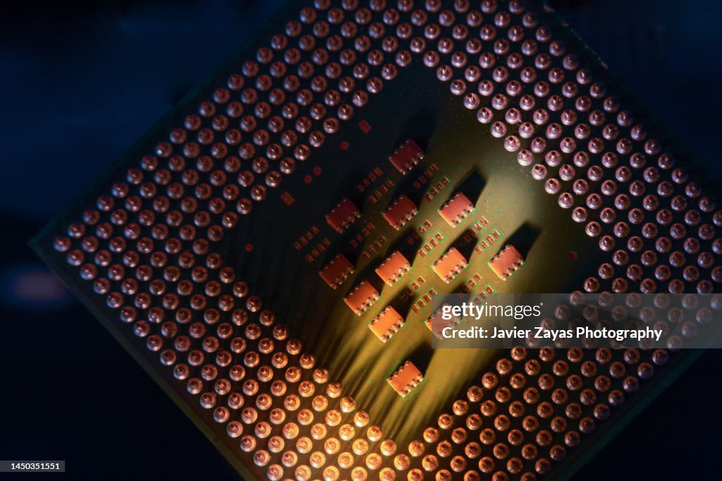 Processor Chip Component Computer Processor Chip Cpu And Electronic Components High-Res Stock ...
