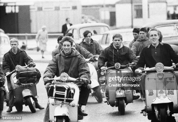 Mods and Rockers clash on the beachfront in Hastings.