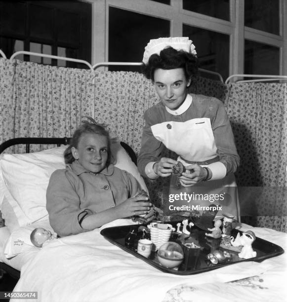 Sister Olivia Hewitt, a nurse at St. Mary's Hospital in Eastbourne. October 1952.