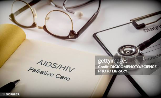 hiv palliative care, conceptual image - hiv stock pictures, royalty-free photos & images