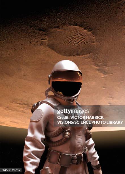 mars exploration, illustration - protective workwear stock illustrations