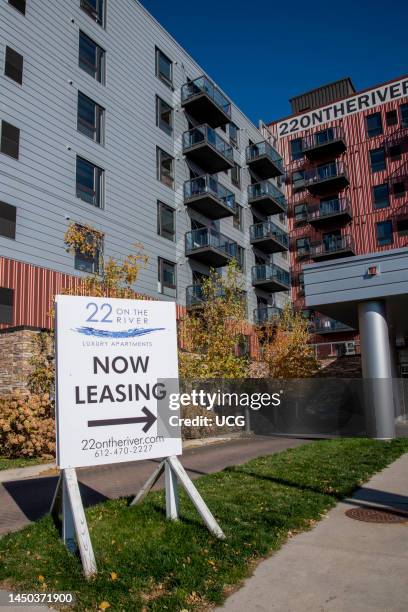 Minneapolis, Minnesota, Luxury apartments for lease on the river.