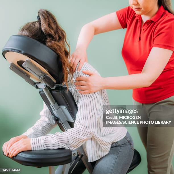 chair massage - releasing stock pictures, royalty-free photos & images