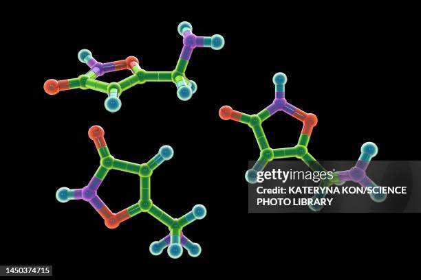 muscimol molecule, illustration - toadstool stock illustrations