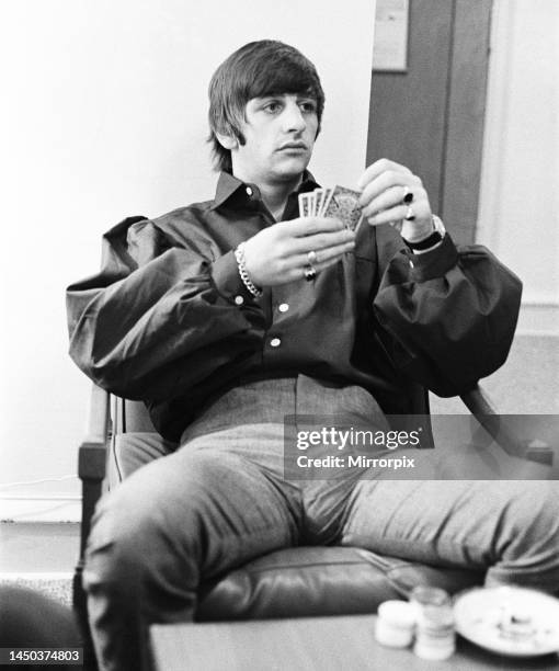 The Beatles 1964 Summer Tour of United States and Canada. Ringo Starr in his room at the Lafayette Motor Inn, Atlantic City, New Jersey during the...