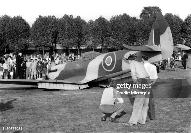 Spitfire led the annual Battle of Britain fly-past over the heart of London for the last time yesterday and then crash-landed on a cricket pitch. It...