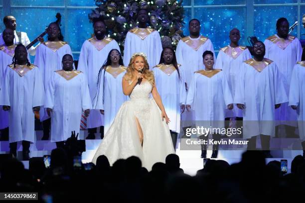 In this image released on December 19, Mariah Carey performs onstage during her "Merry Christmas To All!" at Madison Square Garden on December 13,...