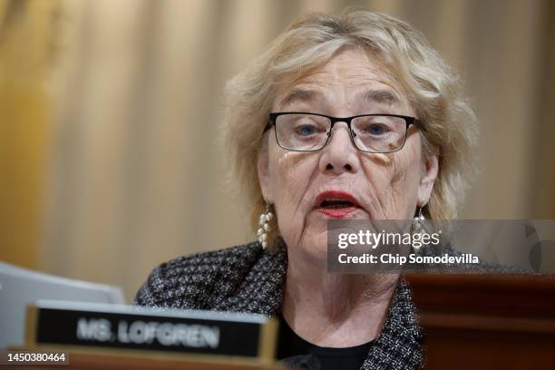 Rep. Zoe Lofgren delivers remarks during the last meeting of the House Select Committee to Investigate the January 6 Attack on the U.S. Capitol in...