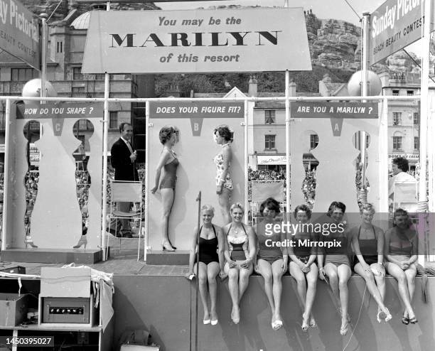 Marilyn Monroe look-a-like competition in Hastings. 15th July 1958.