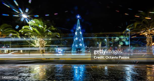 General view of Christmas city lights on December 19, 2022 in Funchal, Madeira, Portugal. Portugal's Madeira is an archipelago comprising four...