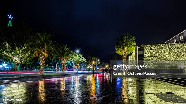 General view of Christmas city lights on December 19, 2022 in Funchal, Madeira, Portugal. Portugal's Madeira is an archipelago comprising four...