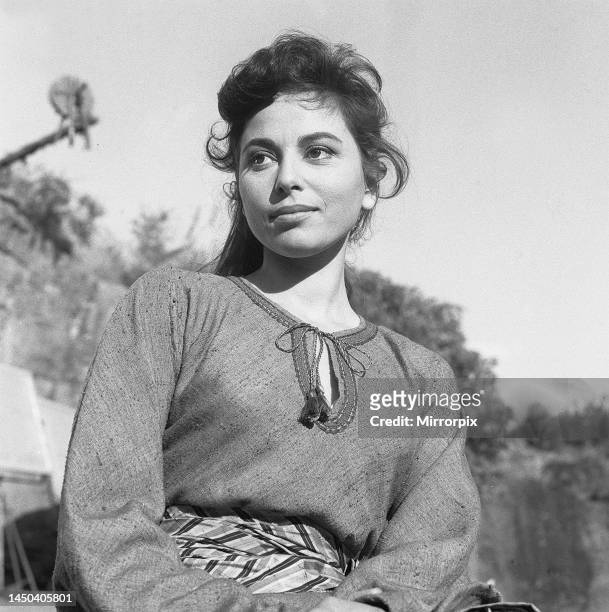 Actress Haya Harareet between takes during the making of the film Ben Hur in Rome. October 1958.