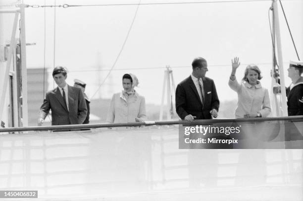 The Royal family set off for their annual holiday to Balmoral aboard the Royal Yacht Britannia. 8th August 1967.