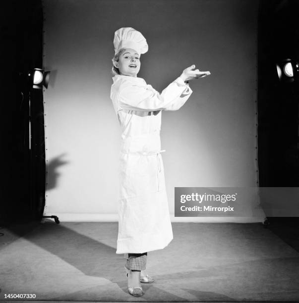 Model dressed as a chef. 1st April 1959.