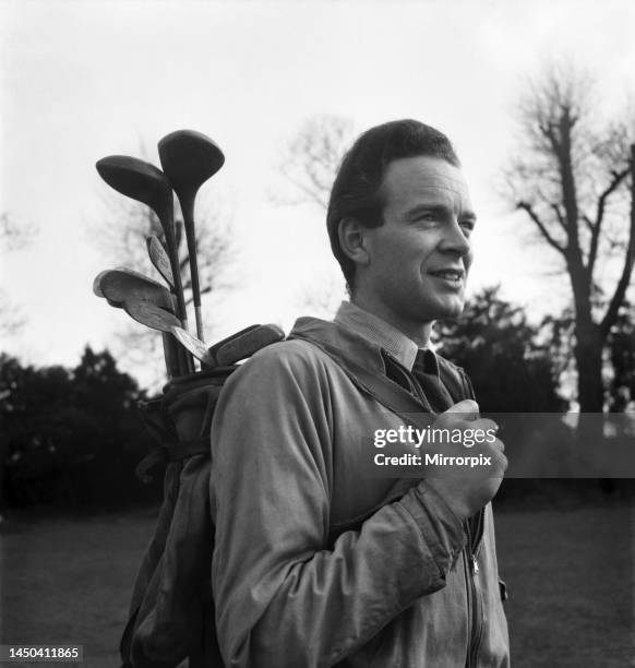 Actor Tony Britton playing golf. April 1953.