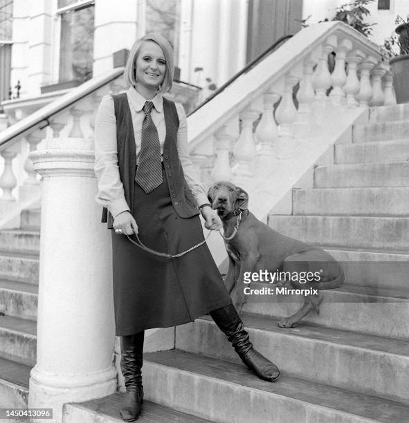 Barbara Hulanicki of Baba's in her Maxi skirt at her Kensington Home. Fashion in December 1967.