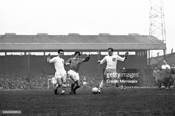 English League Division One match at Old Trafford. Manchester United versus Northampton Town. United's George Best in action. 5th February 1966.