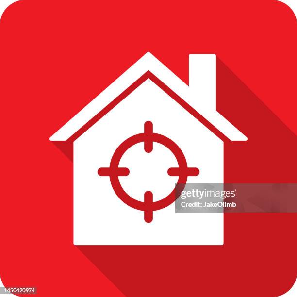 house shooter target icon silhouette - house viewing stock illustrations