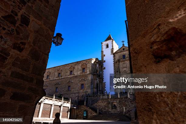 church of san francisco javier, also known as church of the precious blood in caceres, extremadura, spain. - cáceres foto e immagini stock