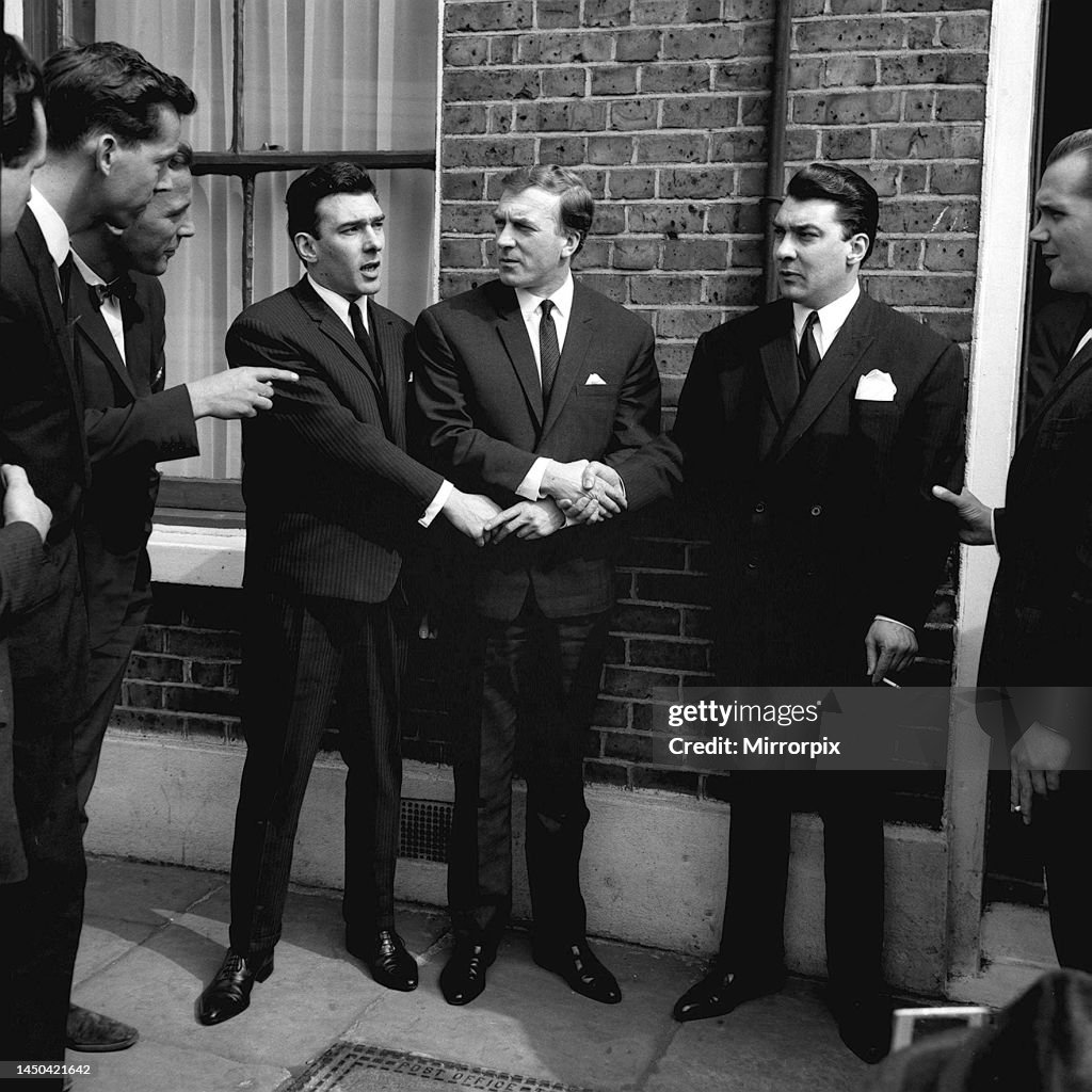 Reginald Kray, Charlie Kray and Ronald Kray outside their family home ...