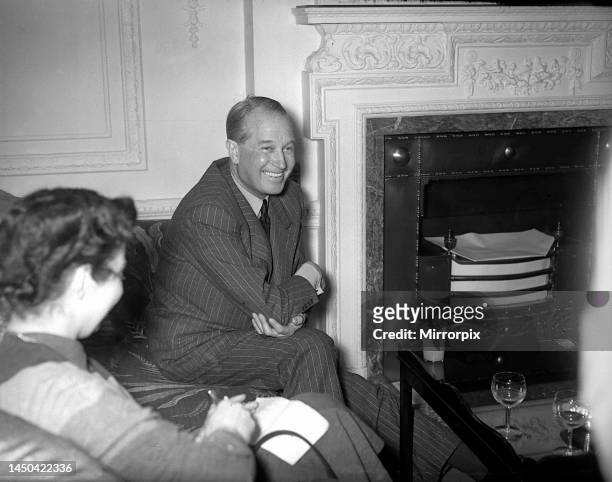 Actor Maurice Chevalier in London. April 1955.