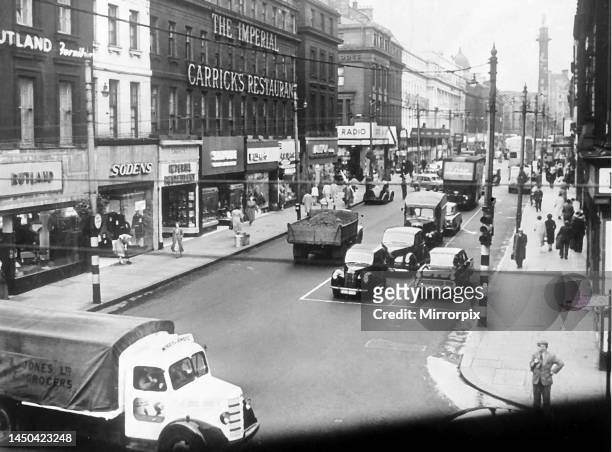 View of Grainger Street, Newcastle in 1957.