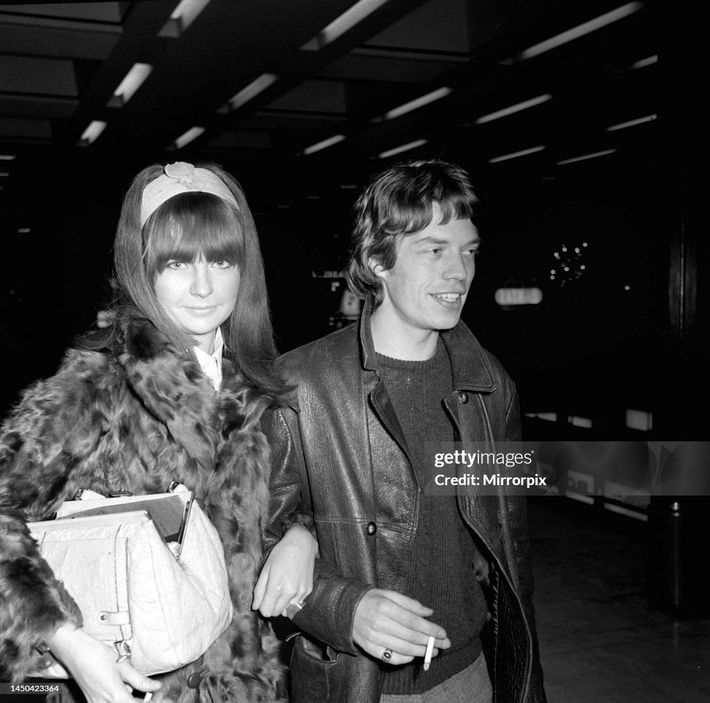 Mick Jagger with his girlfriend Chrissie Shrimpton on 11th February ...