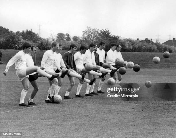 The Tottenham Hotspur team and substitutes who will go to Wembley to play in the FA Cup match against Chelsea, were busy training at their Cheshunt...