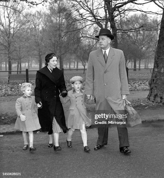 Prince Charles November 1954 and Princess Anne in Green Par, London. November 1954.