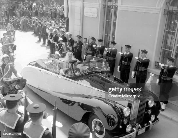 The wedding of Prince Rainier of Monaco and Princess Grace KellyApril 1956.