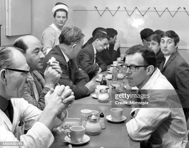 Procter and Gamble staff at their staff canteen in 1968.