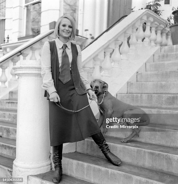 Barbara Hulanicki of Baba's in her Maxi skirt at her Kensington Home. Fashion in December 1967.