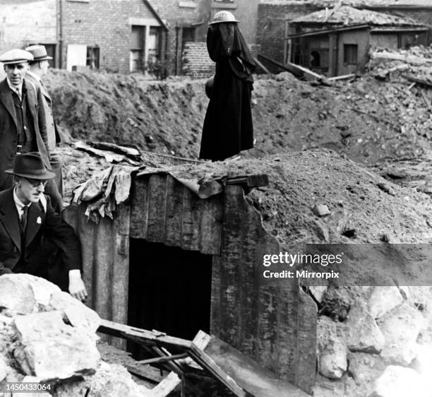 Anderson Air Raid Shelter which remained intact and saved its occupants when a bomb fell within just a few yards of it. .