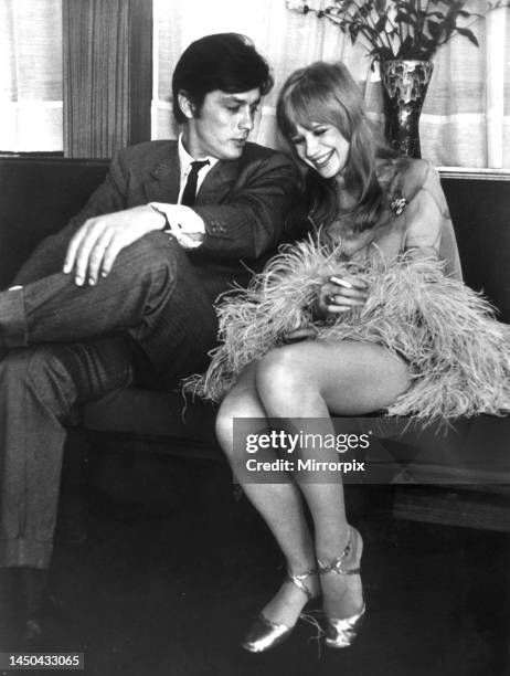 Marianne Faithful meets Alain Delon for the first time before filming Girl On A Motorcycle. 21st September 1967.