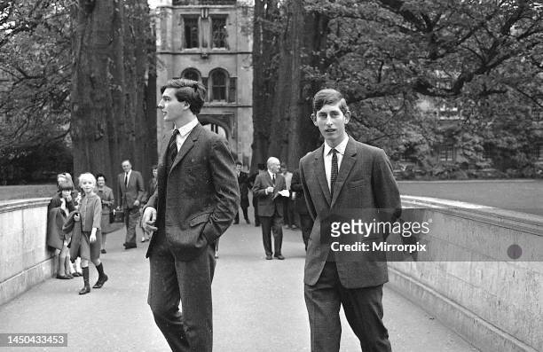 Prince Charles at the back of Trinity College, on his arrival8/10/67.