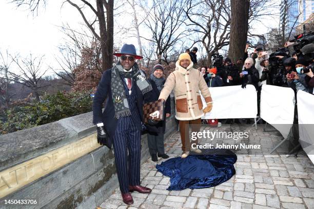 Yusef Salaam, Raymond Santana, and Kevin Richardson unveil the "Gate of the Exonerated" in Harlem on December 19, 2022 in New York City. The "Gate of...