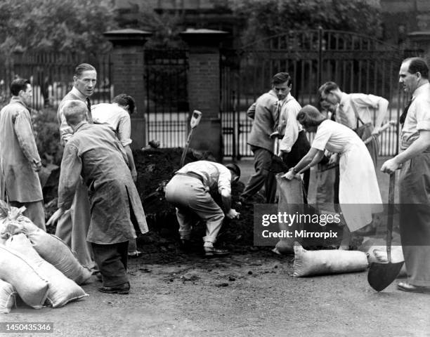 Wartime preparations at the Dental Hospital in Newcastle when students took part in a very different kind of drill - filling sandbags in case of air...