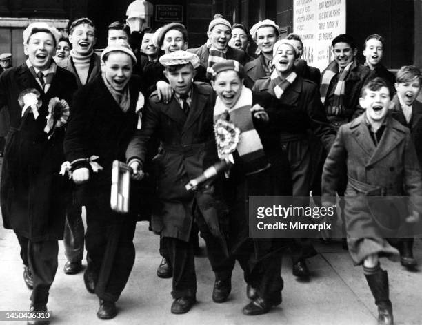 Sunderland Associated Football Club - Young Sunderland Fans after their team beat Newcastle United. 3rd March 1956.