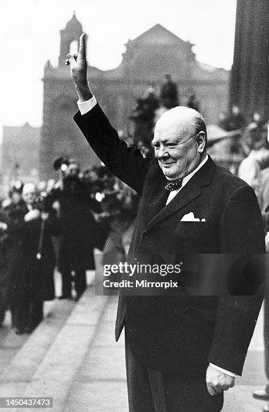 Winston Churchill British Prime Minister Holding His Fingers Up In winston-churchill-british-prime-minister-holding-his-fingers-up-in