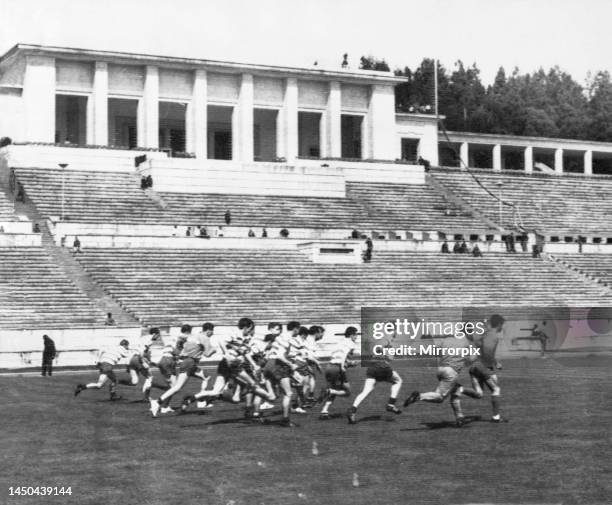 Celtic training at the Estadio Nacional in Lisbon, Portugal prior to their match against Inter Milan in the European cup final. 24th May 1967.