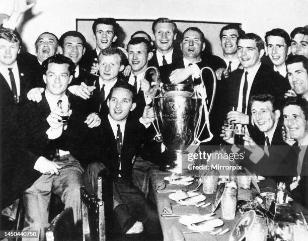 Lisbon Lions celebrate at the UEFA after-match banquet for which the beaten Italians arrived two hours late. Celtic became the first British side to...