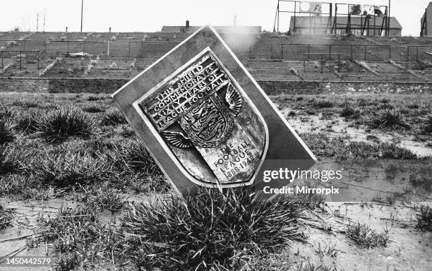 The plaque is all that is left around the field to show the greatness the club of Accrington Stanley once knew, after they went out of the football...