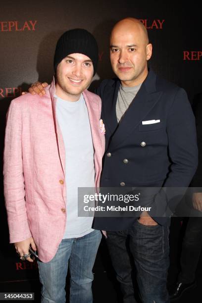 David Wertheimer and Matteo Sinigaglia attend the Replay & Simple Minds Concert at Hotel Martinez on May 22, 2012 in Cannes, France.