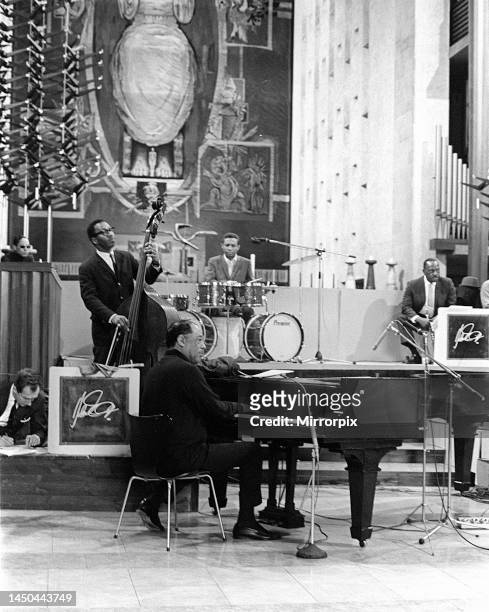 Duke Ellington recording a concert for ABC Television in Coventry Cathedral. 24th February 1966.