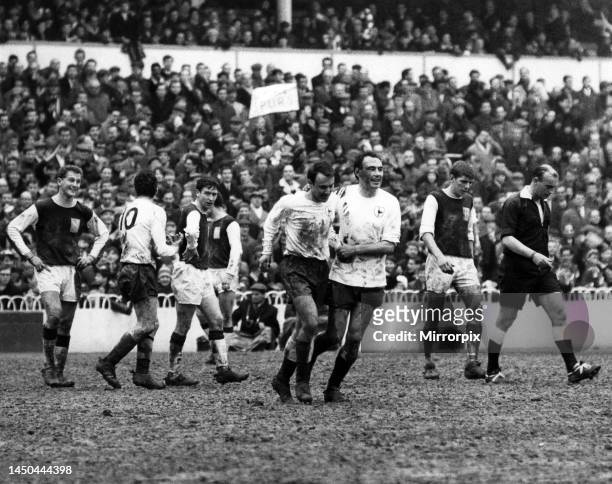English League Division One match at White Hart Lane. Tottenham Hotspur versus Northampton. Alan Gilzean pats Jimmy Greaves on the back after he had...