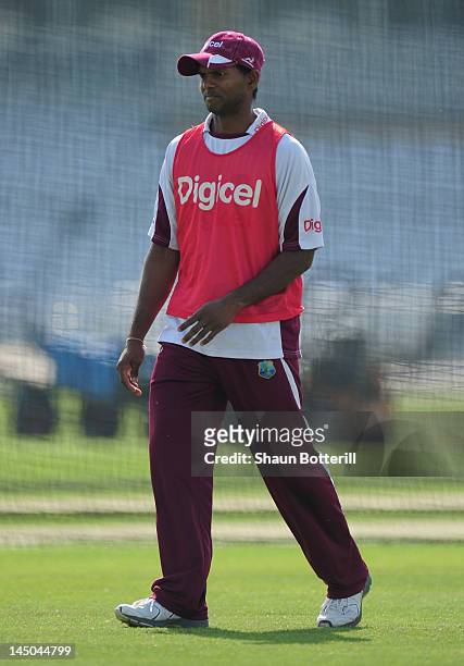 Shivnarine Chanderpaul during West Indies Net Session at Trent Bridge on May 23, 2012 in Nottingham, England.